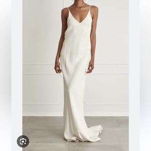 A La Robe Silk “Naked Claudette” White Bias Slip Wedding Dress